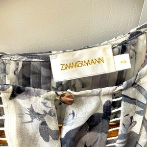 Zimmermann black and white silk blouse